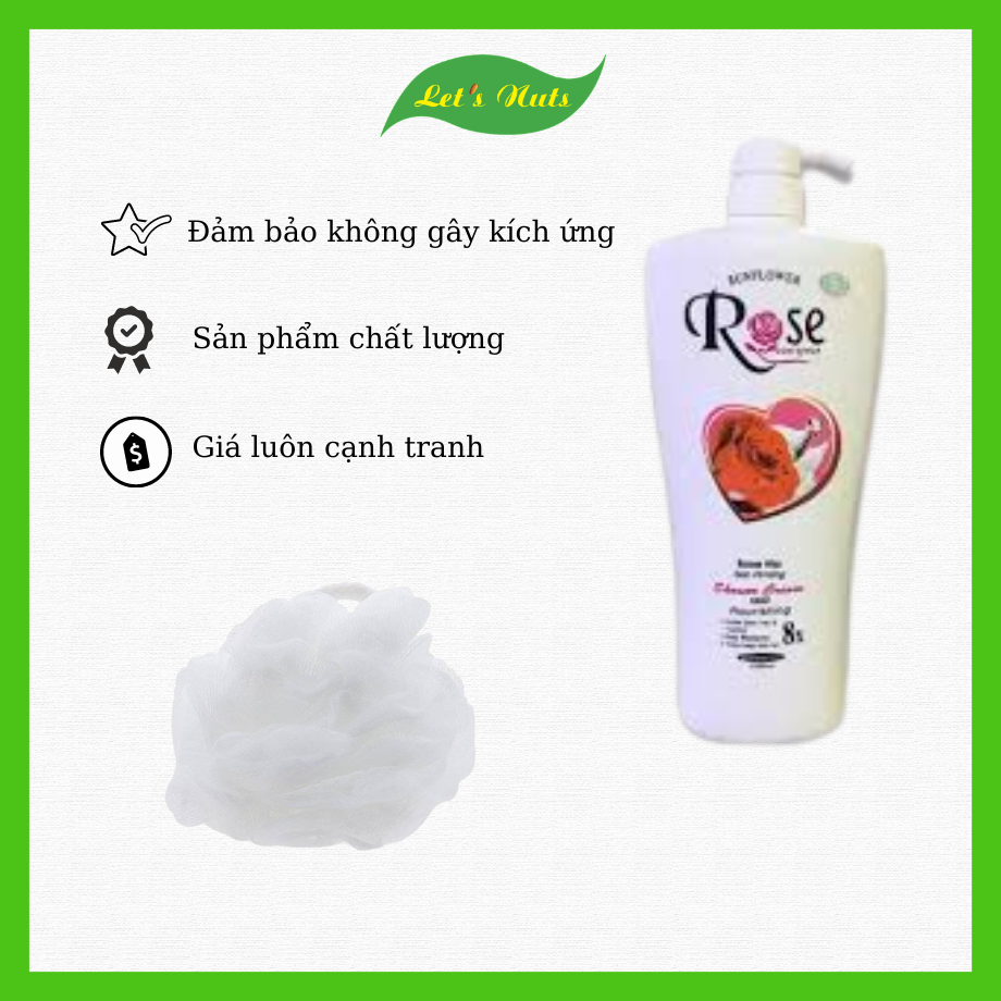 [HCM]Sữa tắm dê Rose 8x cao cấp với tinh chất hoa hồng giúp làm sáng mịn da chai khổng lồ 1200ml Susuto Shop