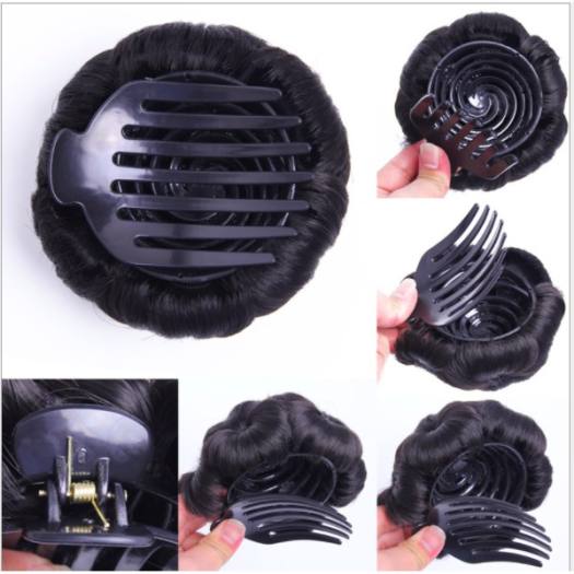 Búi tóc giả trung niên, búi hoa không đính đá