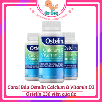 Canxi Bầu Ostelin Calcium & Vitamin D3 Ostelin, Úc Bổ Sung Vitamin D & Canxi (130 Viên) dành cho bà bầu