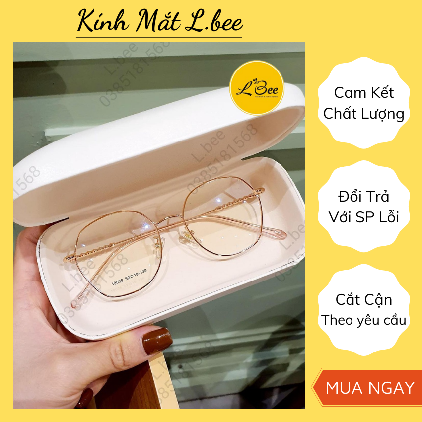 Gọng kính cận kim loại 19038, gọng kính, gọng kính thời trang, gọng kính đẹp, gọng kính mắt nữ
