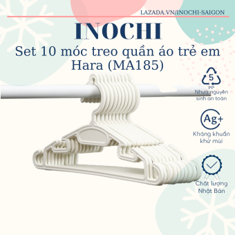 Set 10 Móc treo quần áo mỏng trẻ em, trẻ sơ sinh Inochi Hara (MA185) – phù hợp cho quần áo trẻ em, trẻ sơ sinh