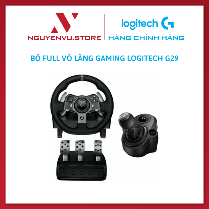 Vô lăng đua xe Logitech G29 Driving Force và bàn đạp thép không gỉ, tay lái bọc da thủ công, phù hợp PS5, PS4, PC, Mac  - Hàng Chính Hãng