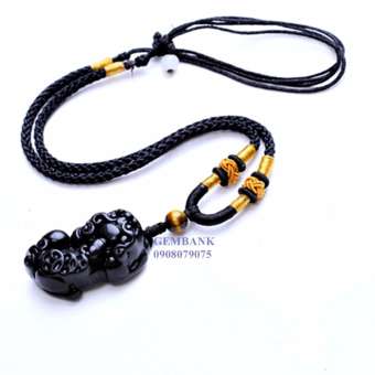 Dây Chuyền Mặt Tỳ Hưu Opal Đen