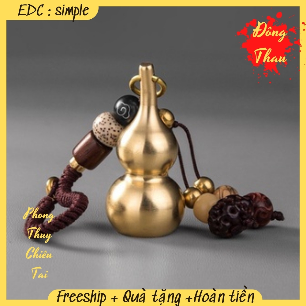 Móc khoá hồ lô phong thuỷ bằng đồng thau , dành cho xe máy ô tô độc lạ