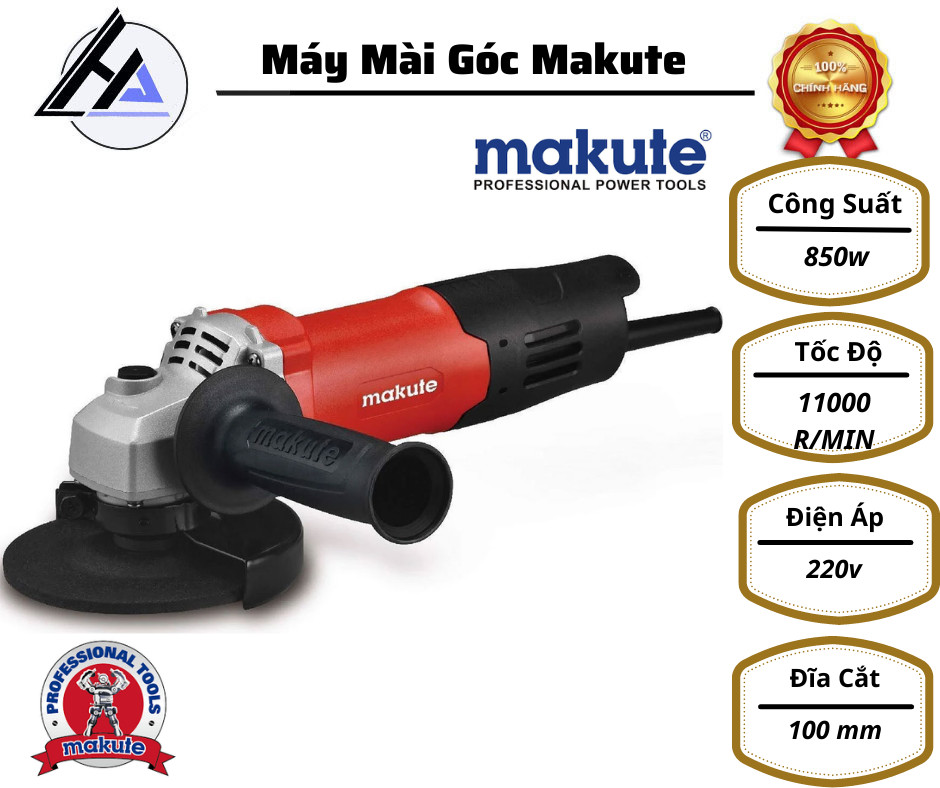 Máy Mài Cắt cầm tay đa năng Makute AG016-S-RED - Máy mài góc thương hiệu nhật bảo hành 6 tháng