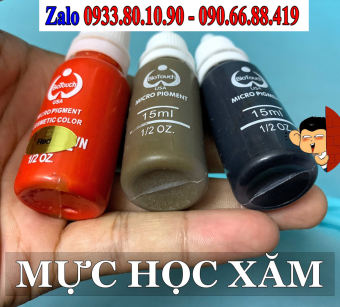 Mực tập phun xăm Biotouch Đỏ Nâu Đen 15ml - Mực học trên da giả cho điêu khắc xăm môi mày mí