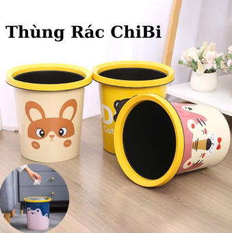 Thùng Đựng Rác Nhựa Hoạt Hình 10L - Sọt Rác Xinh Decor 28x28cm, thùng rác, thùng đựng rác, thùng rác nhà bếp, thùng rác văn phòng, thùng rác lớn