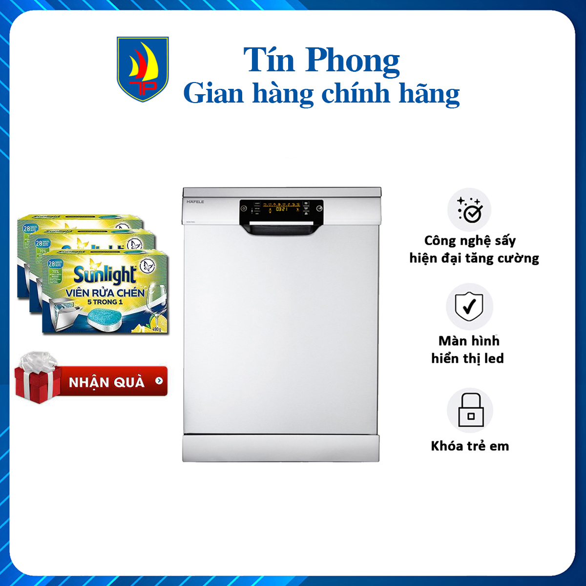 Máy rửa chén, máy rửa chén độc lập hafele hdw-f60c/ 533.23.200 - 7 chương trình rửa, rửa nửa tải - hàng chính hãng, bảo hành 3 năm.