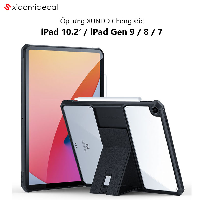 Ốp lưng XUNDD iPad 10.2' / iPad Gen 9 / 8 / 7 Viền TPU, Chống sốc, Mặt lưng chân đế