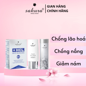 Bộ sản phẩm Dưỡng Trắng Giảm Nám Sakura (combo 3 sản phẩm)