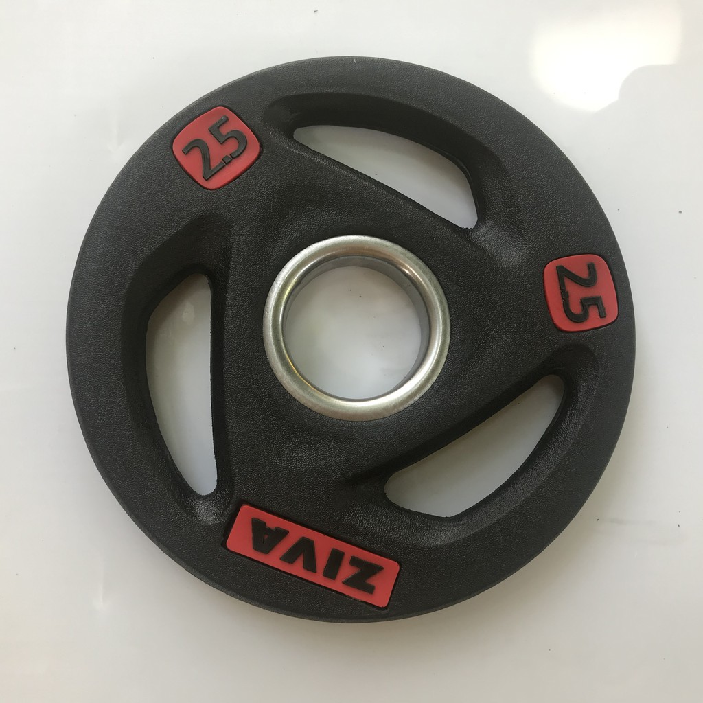 Tạ đĩa tạ miếng tạ bánh cao su 3 lỗ Ziva 2.5kg phi 50