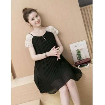 Đầm Bầu Xếp Ly voan kiểu Hàn Quốc