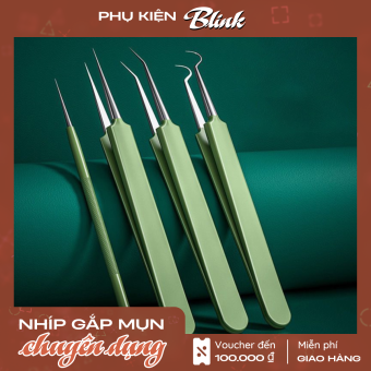 Nhíp gắp mụn (bán lẻ), cây nặn nhổ mụn chuyên dụng cao cấp có hộp đựng chắn chắn giúp bạn chăm sóc da - Blink Store