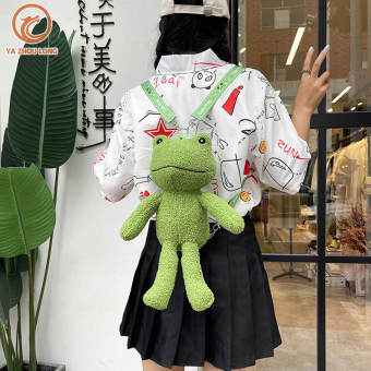 YA ZHOU LONG dài xấu xí túi đưa thư dễ thương nam và nữ ếch Túi phiên bản Hàn Quốc in Búp Bê Cá Tính Búp bê túi đeo vai túi vải nhung