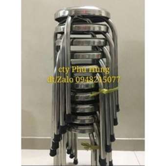 COMBO 10 GHẾ INOX CAO 50 CAO CẤP DÀY 1LY
