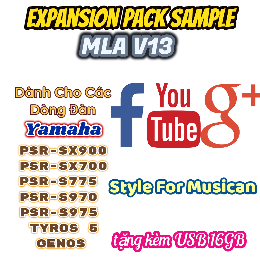 Sample mla v13 full pop dành cho các dòng đàn yamaha keyboard psr-sx900 sx700 s775 s970 s975 a3000 tyros 5 genos - tặng kèm usb 16gb