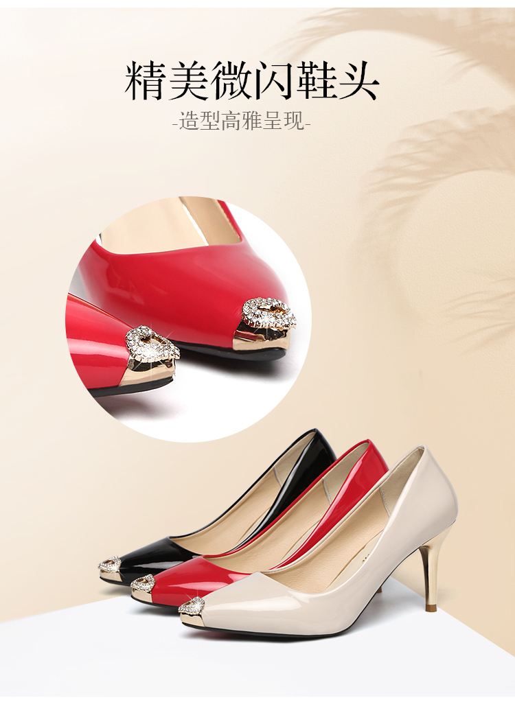 Giày Cao Gót Giày Nữ 2020 Xuân Mẫu Mới Dễ Phối Mốt Thời Thượng Màu Đỏ Giày Cưới Đầu Nhọn Gót Nhọn Giày OL Giày Công Sở 5