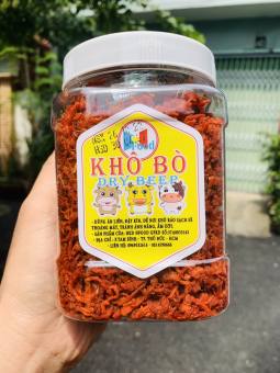 KHÔ BÒ SỢI Loại 1 - Thịt Khô Bò Xé Cay Ngũ Vị Lon 500.gram