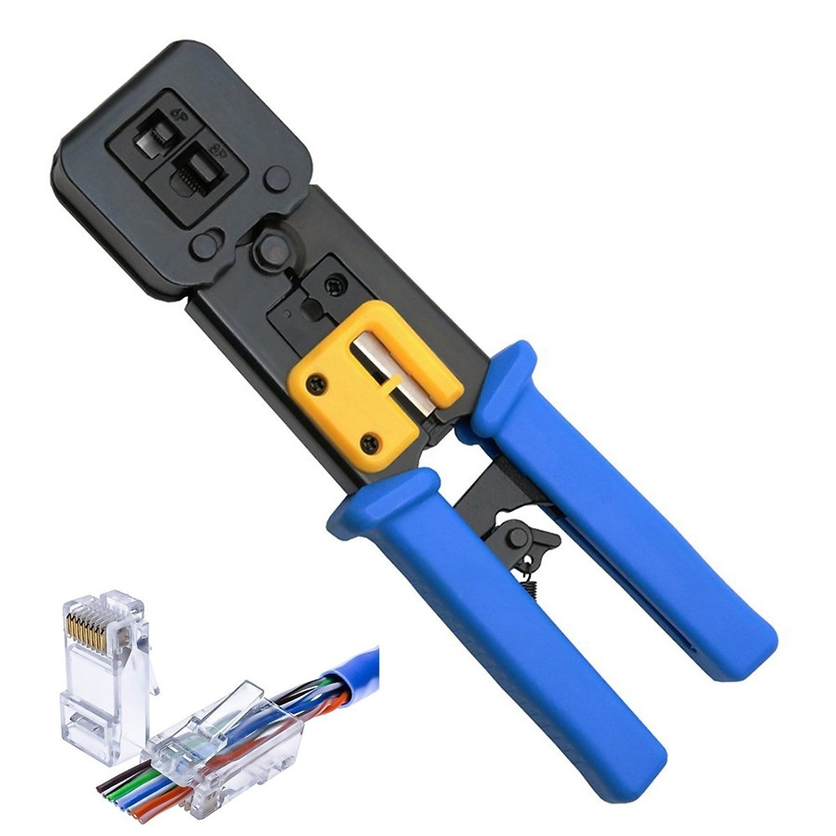 Combo Kìm bấm mạng xuyên thấu + 100 hạt mạng xuyên thấu RJ45