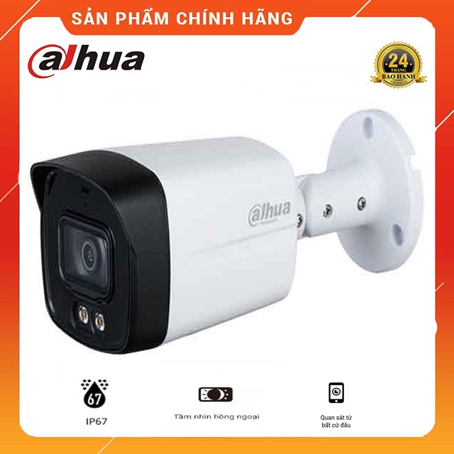 [Chính hãng] Camera Analog thân trụ Dahua HACHFW1509TLMP-A-LED và HFW1509TLMP 5Mp hồng ngoại 40m, IP67.đêm có màu