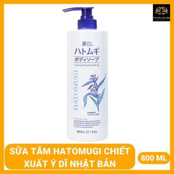Sữa tắm Hatomugi dưỡng ẩm làm trắng sáng da toàn thân Moisturizing Washing chiết xuất ý Dĩ Nhật Bản 800ml thơm lâu - THẾ GIỚI LÀM ĐẸP