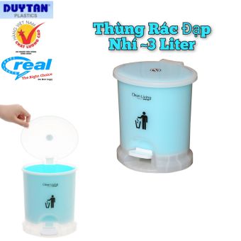 Thùng rác Nhựa Duy Tân hình Oval đạp chân loại nhí - Kích thước: 20 x 18 x 22cm