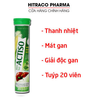 Viên sủi Actiso Râu ngô Rau má mát gan bổ sung vitamin PP B C giải độc gan bổ gan - Tuýp 20 viên
