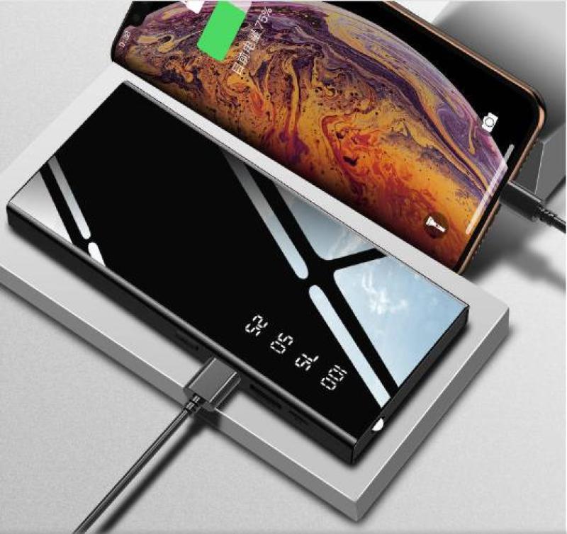 Sạc dự phòng lcd mặt gương 10.000mah, pin sạc dự phòng cao cấp dung lượng khủng sạc siêu nhanh
