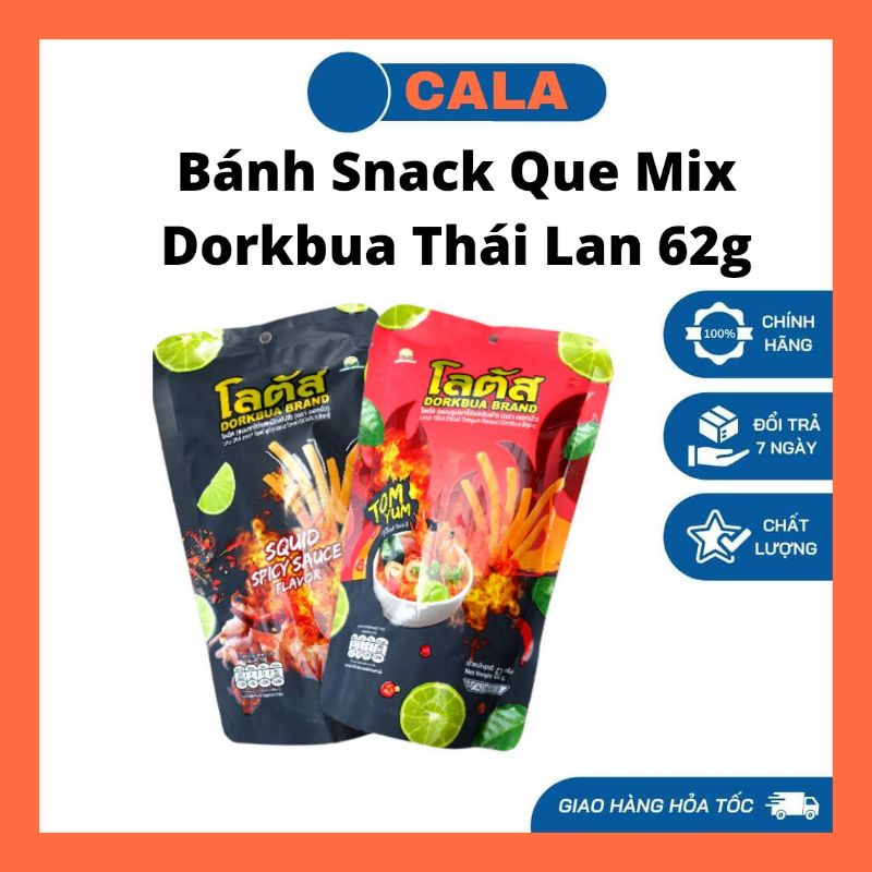 Bánh snack tăm que mix dorkbua thái lan 62g
