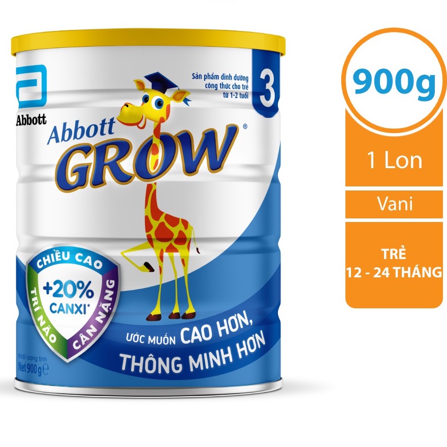 Sữa bột Abbott Grow 3 900g, sản phẩm tốt, chất lượng cao, cam kết như hình, độ bền cao, xin vui lòng inbox shop để được tư vấn thêm về thông tin