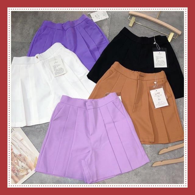 Quần Đùi Nữ- Quần short nữ giả váy xếp 2ly Mmita