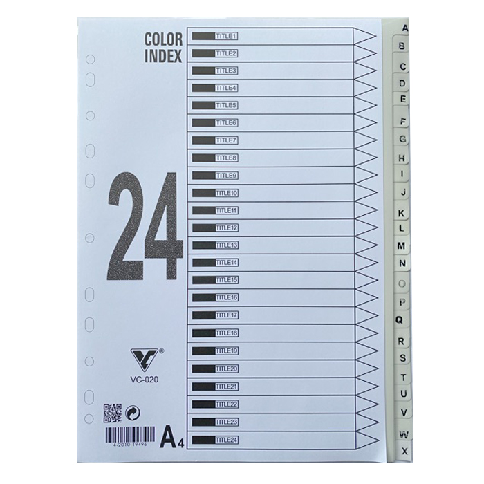 2 xấp bìa phân trang nhựa 24 chữ cái