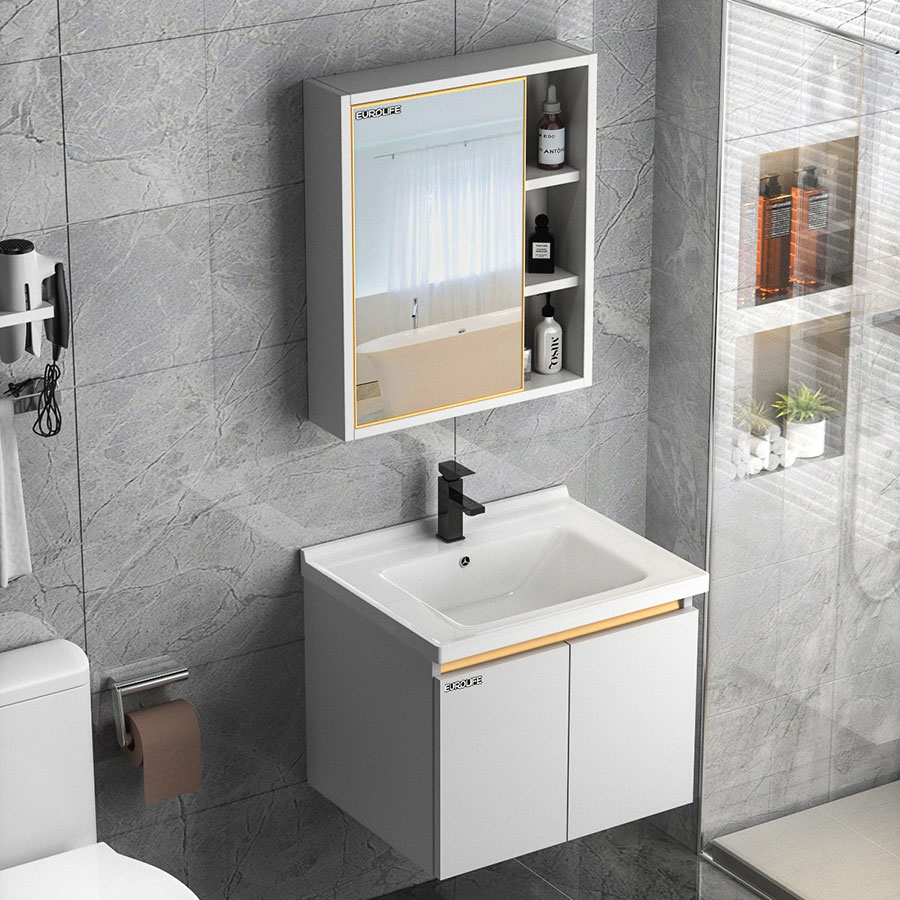 Bộ tủ Lavabo rửa mặt chất liệu Inox 304 kháng nước Eurolife BLV-IN04