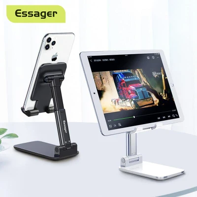 Essager Desk Mobile Phone Holder Stand For iPhone 12 11 iPad Adjustable Metal Desktop Tablet Holder Universal Table Cell Phone Stand (1)