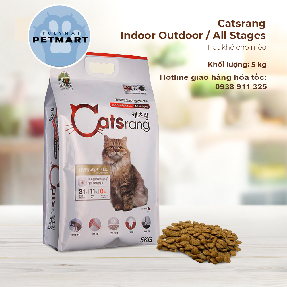 Catsrang Hàn Quốc 5kg hàng mới- Hạt thức ăn khô dành cho mèo mọi lứa tuổi