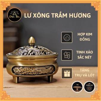 Lư xông trầm hương lư đốt trầm nụ, nụ trầm, trầm hương khói ngược thay thác khói trầm hương, đồ thờ cúng phong thủy shop Diệu Tâm - Lư 3 chân hợp kim