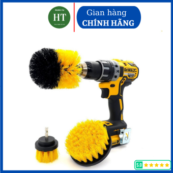 Bộ 3 đầu cọ bàn chải gắn máy Khoan cầm tay - Dụng cụ vệ sinh nhà cửa lốp xe thông minh