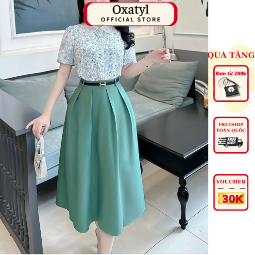 Chân váy xòe dài 75cm xếp ly to có túi 2 bên Oxatyl CV397 thời trang công  sở cao cấp - Chân váy | ThờiTrangNữ.vn