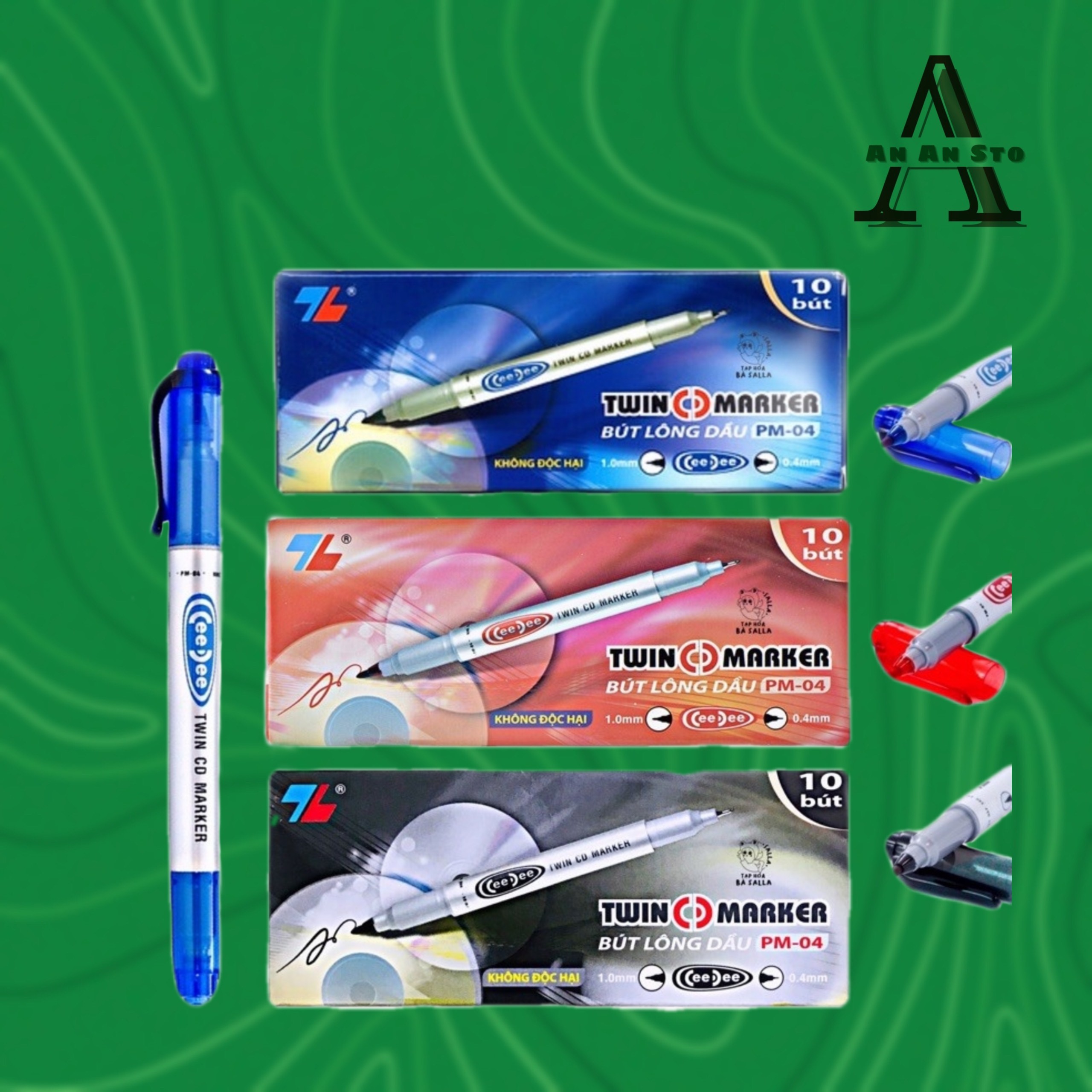 Bút dạ kính - bút lông dầu thiên long pm-04