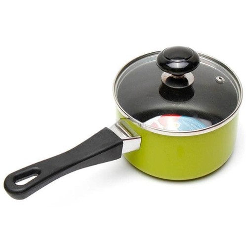 Nồi nhôm nấu bột chống dính sky cao cấp sơn 3d - quánh 12cm, 14cm nắp kính