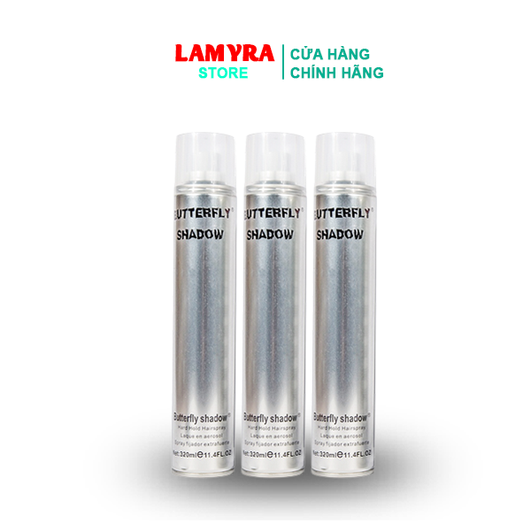 Gôm xịt tóc nam BUTTERFLY SHADOW 150 320 600ML - Gôm bạc giữ nếp tạo kiểu nam nữ Lamyra