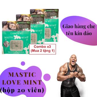 Combo x3 (Mua 2 tặng 1) Kẹo phòng the DENTISTE MASTIC LOVE MINT Thái Lan cao cấp hương bạc hà tăng khoái cảm cho các cặp đôi (hộp 20 viên) - hàng chính hãng ( kẹo ngậm tình yêu lovemint l.ove bj thái lan the mát )