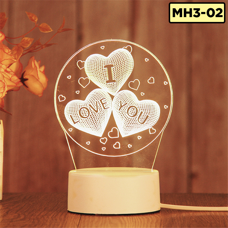 Đèn LED 3D nhiều mẫu khác nhau, quà tặng tình yêu, mô hình xe đẹp,đèn ngủ đèn trang trí decor