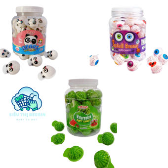 Hộp 60 Viên Kẹo Dẻo Có Nhân Hình Con Mắt Squid Game, Dưa Hấu, Gấu Trúc K59 - Siêu Thị BeeGin