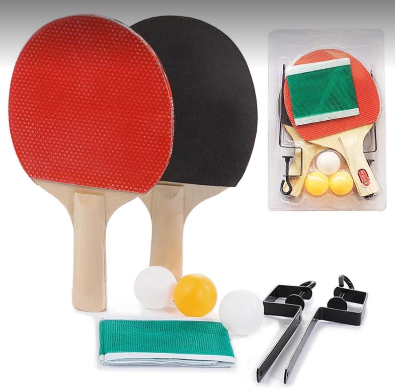 MM Wooden table tennis racket ping pong with 2 bat and 3 balls set