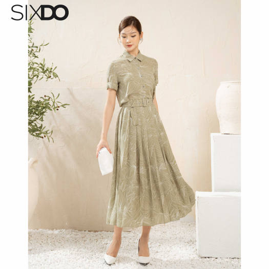 Đầm chiffon họa tiết hoa nhí - sakurafashion.vn