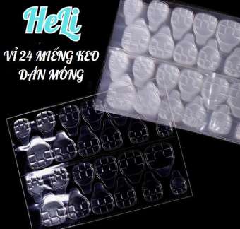 VỈ 24 MIẾNG KEO DÁN MÓNG TAY BẰNG SILICON, KEO DÁN MÓNG TAY GIẢ CHẤT LƯỢNG CAO