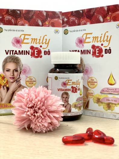 Viên Uống Đẹp Da Emily Vitamin E Đỏ 400IU – Thành Phần Dầu Hoa Anh Thảo, Dầu Lô hội,Dầu Hạt Lanh  Chống Lão Hoá Da Mạnh – Giảm Nám, Sạm, Tàng Nhang, ĐồiM, Vết Chân Chim.