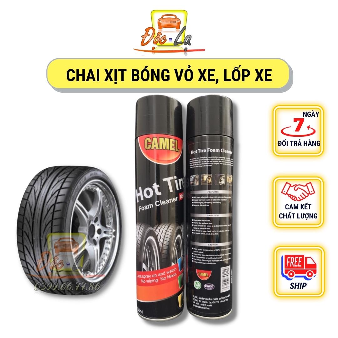 Chai xịt bóng vỏ, làm đen lốp xe và phục hồi nhựa nhám CAMEL HOTTIRE
