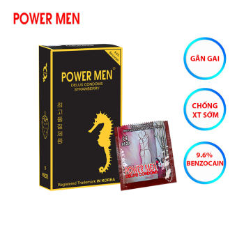 Bao Cao Su Gân Gai Powermen Cá Ngựa Hương Dâu